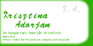 krisztina adorjan business card